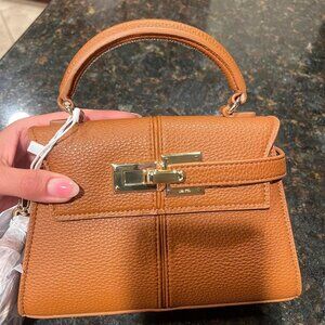 🆕Jw Pei Women Brown Vegan‎ Leather Imported Elegant Sustainable Top Handle Bag